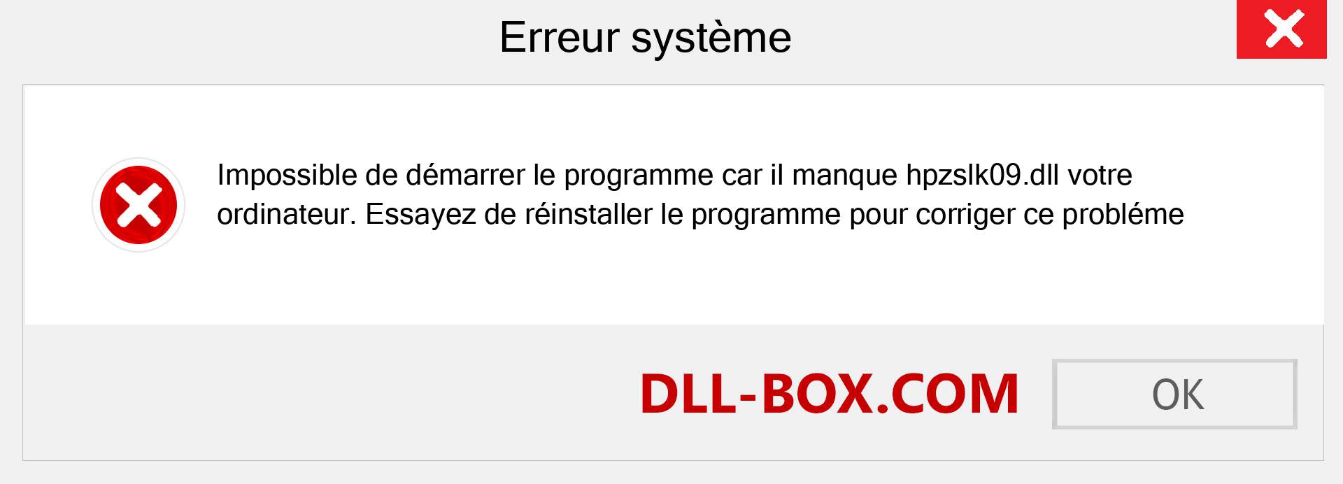 Le fichier hpzslk09.dll est manquant ?. Télécharger pour Windows 7, 8, 10 - Correction de l'erreur manquante hpzslk09 dll sur Windows, photos, images